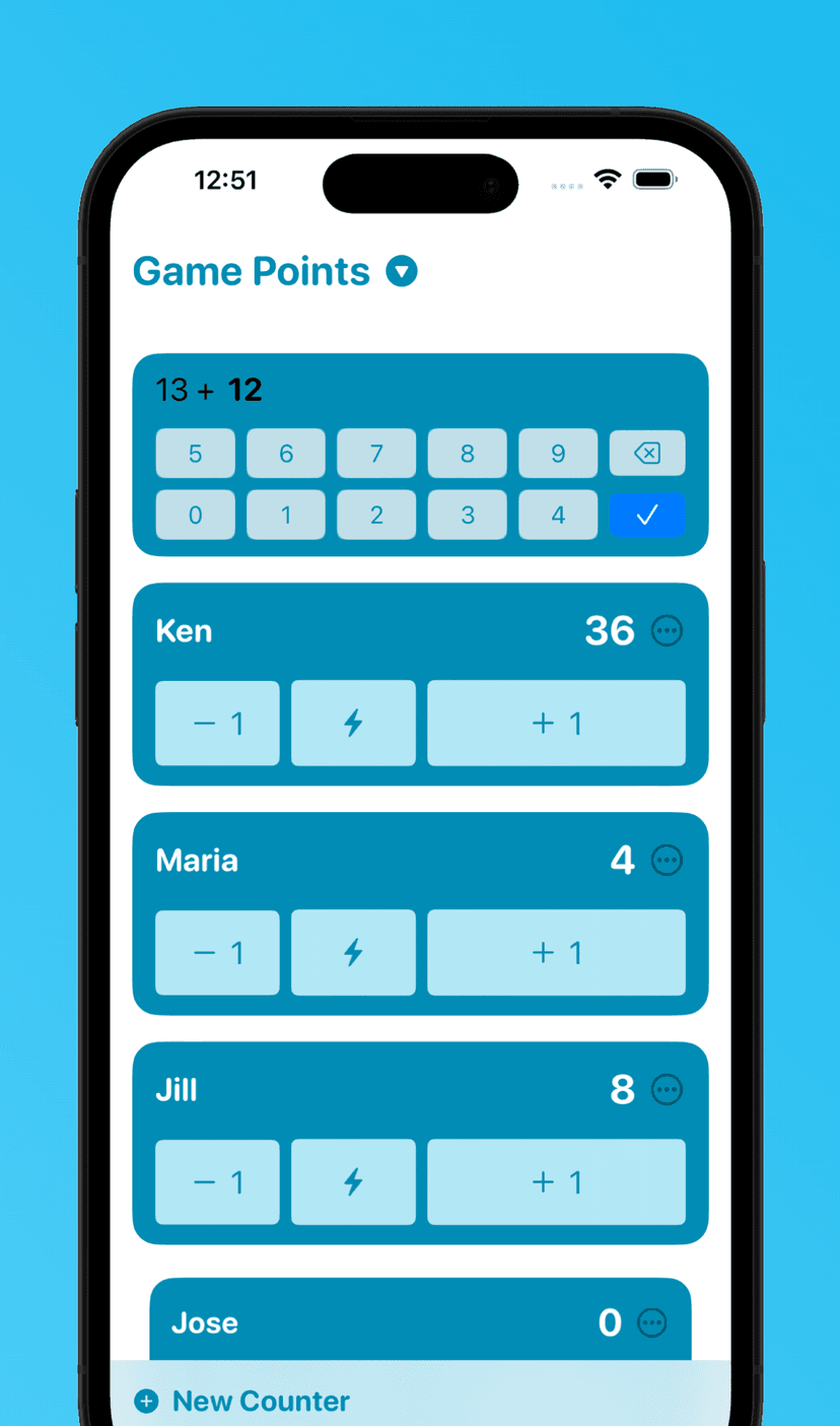 Customize counter increments, count direction, and daily reset
